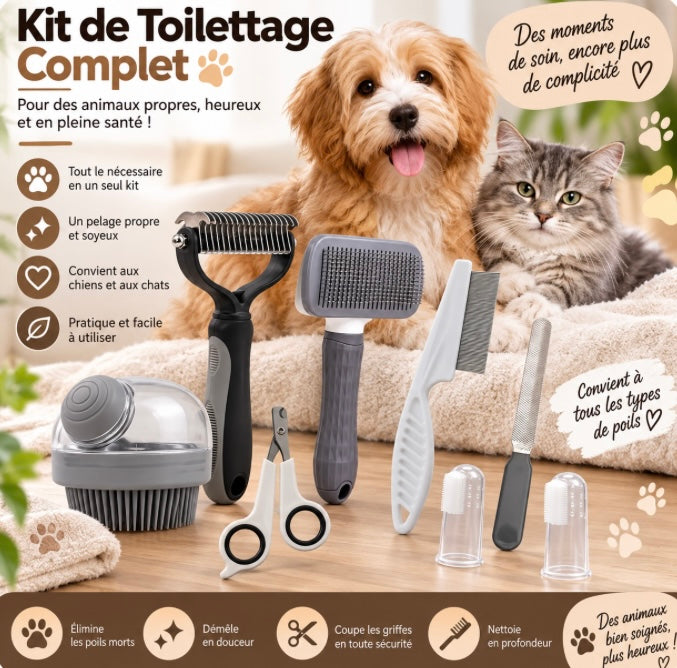 Kit de toilettage - 8 accessoires essentiels