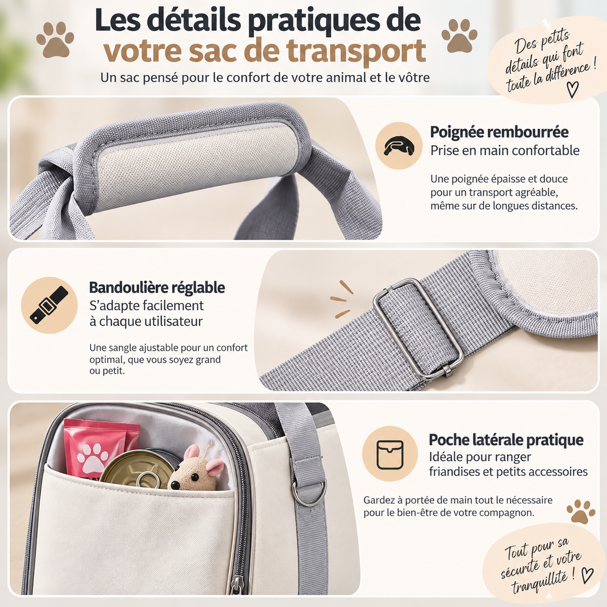 Sac de transport - Confort et sérénité en déplacement